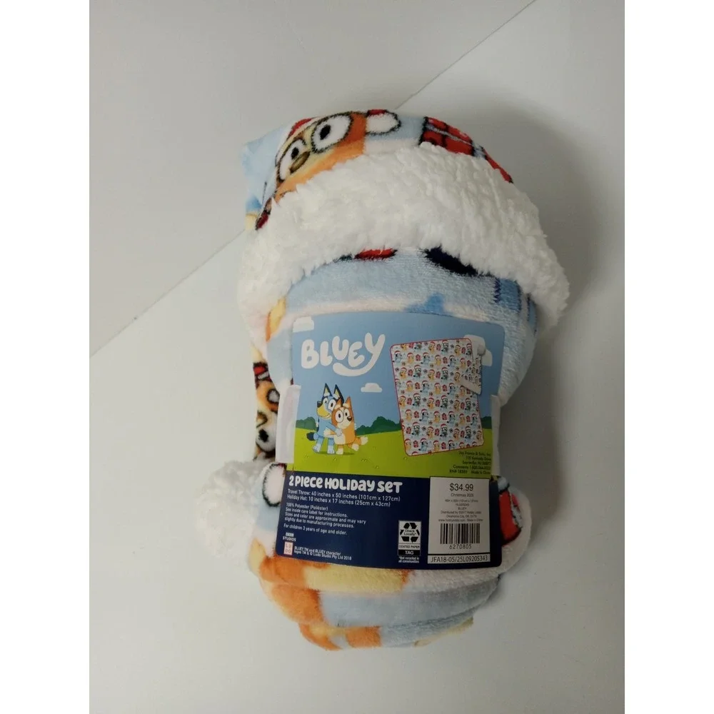 Bluey‎ Holiday Throw Blanket And Hat 40